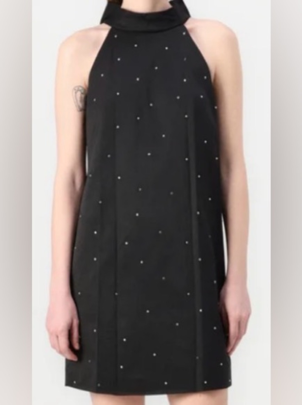 Kate Spade Black Halter Shift Dress with rhinestone Stud Detail - Women's